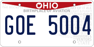 OH license plate GOE5004