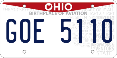 OH license plate GOE5110