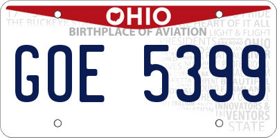 OH license plate GOE5399