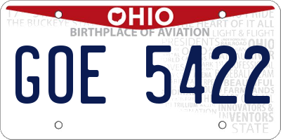 OH license plate GOE5422