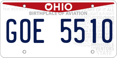 OH license plate GOE5510
