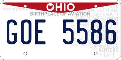 OH license plate GOE5586