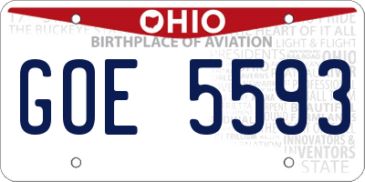 OH license plate GOE5593