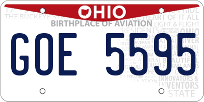 OH license plate GOE5595