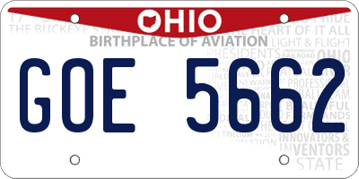 OH license plate GOE5662