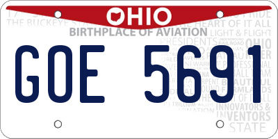 OH license plate GOE5691