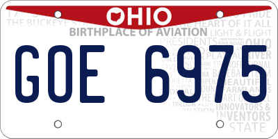 OH license plate GOE6975