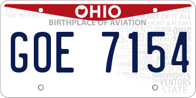 OH license plate GOE7154