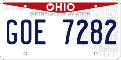 OH license plate GOE7282