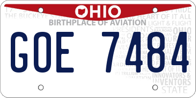 OH license plate GOE7484