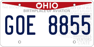 OH license plate GOE8855