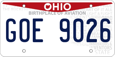 OH license plate GOE9026
