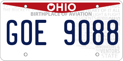 OH license plate GOE9088