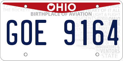 OH license plate GOE9164