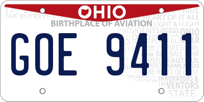 OH license plate GOE9411