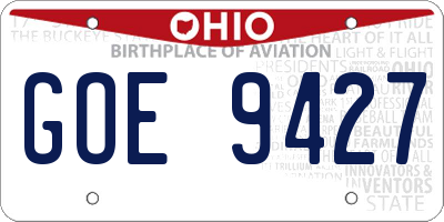 OH license plate GOE9427