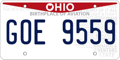 OH license plate GOE9559