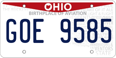 OH license plate GOE9585