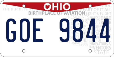 OH license plate GOE9844
