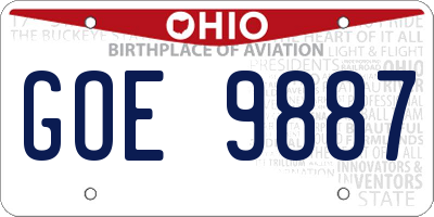 OH license plate GOE9887