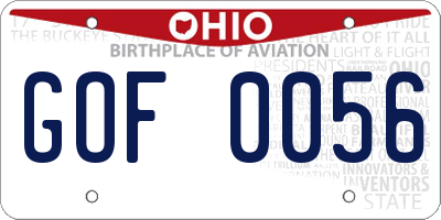 OH license plate GOF0056