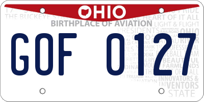 OH license plate GOF0127