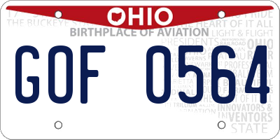 OH license plate GOF0564