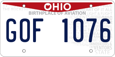 OH license plate GOF1076