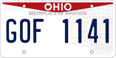 OH license plate GOF1141