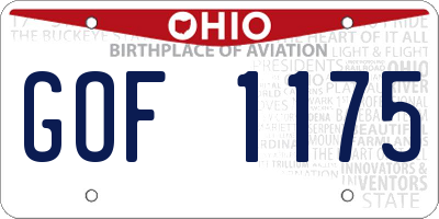 OH license plate GOF1175
