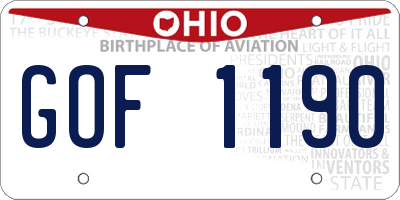 OH license plate GOF1190