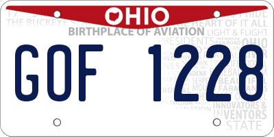 OH license plate GOF1228