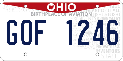 OH license plate GOF1246