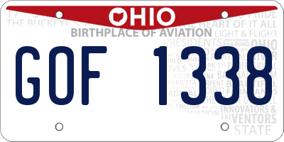 OH license plate GOF1338