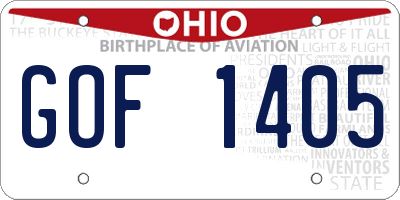 OH license plate GOF1405