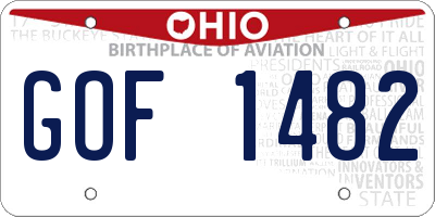 OH license plate GOF1482