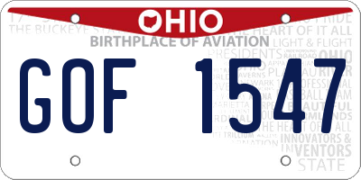 OH license plate GOF1547