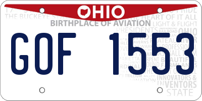 OH license plate GOF1553
