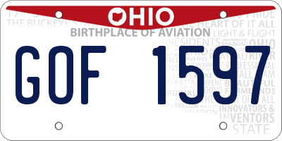 OH license plate GOF1597