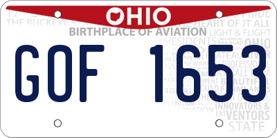 OH license plate GOF1653