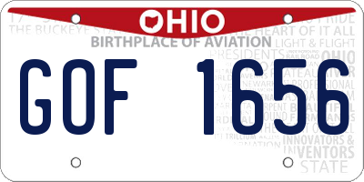 OH license plate GOF1656