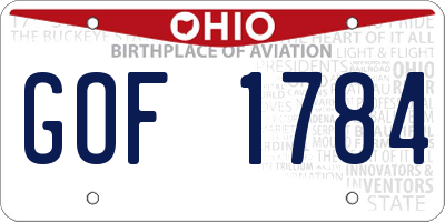 OH license plate GOF1784