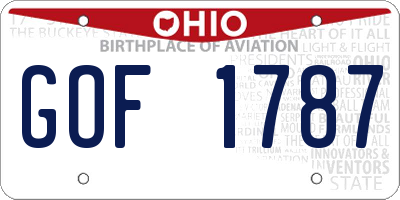 OH license plate GOF1787