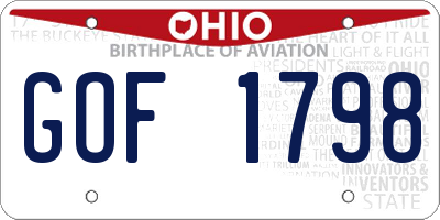 OH license plate GOF1798