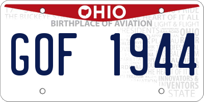 OH license plate GOF1944