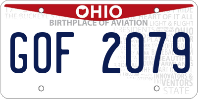 OH license plate GOF2079