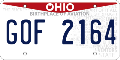 OH license plate GOF2164