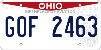 OH license plate GOF2463