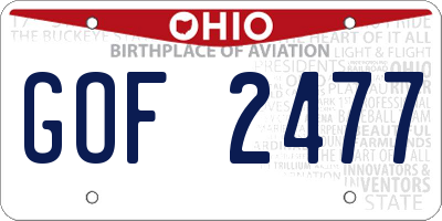 OH license plate GOF2477