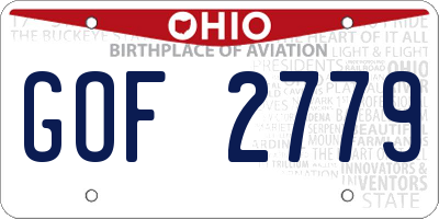 OH license plate GOF2779